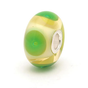 Trollbeads OOAK Cream and Green Bubbles 2