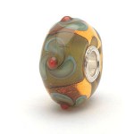 Trollbeads OOAK Honeyed Olive Pinwheels